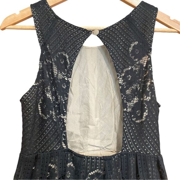 Free People Black Lace Overlay Lined Rocco Dress 0 - Picture 9 of 11